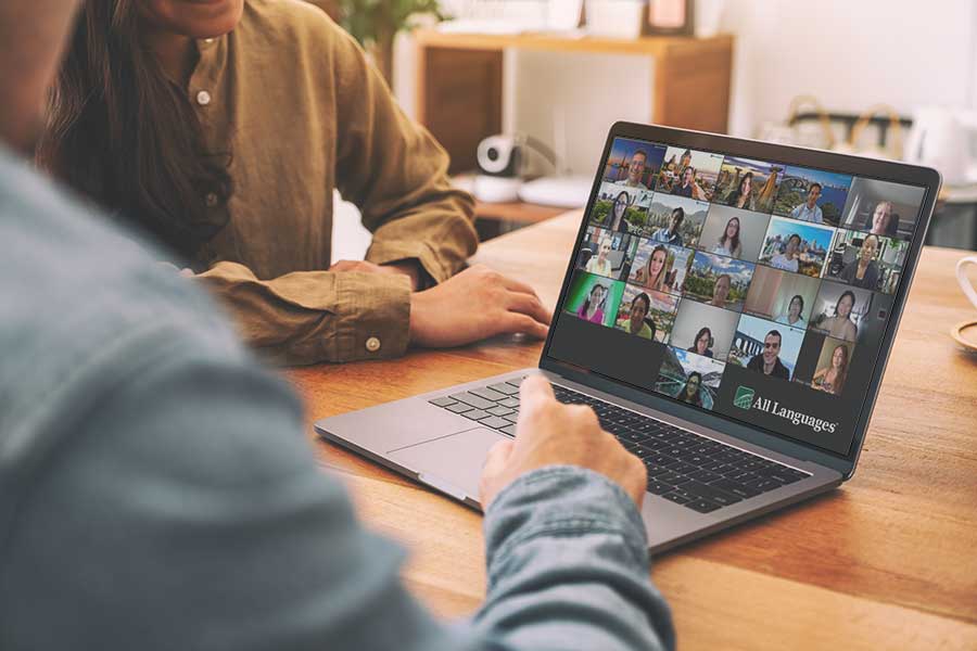 The All Languages team on a Zoom meeting