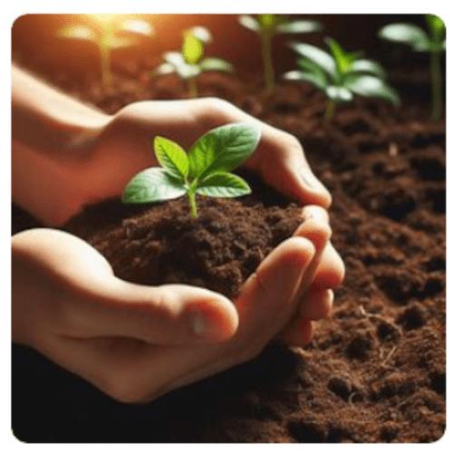 growth Hands lifting a plant